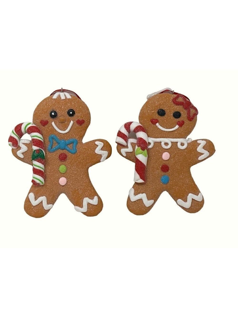Gingerbread Peppermint Cookies 5 Inch Candy Cane Boy Girl Ornament Candyland Lot